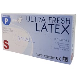 ULTRA FRESH Latex gloves - small - low powder - clear